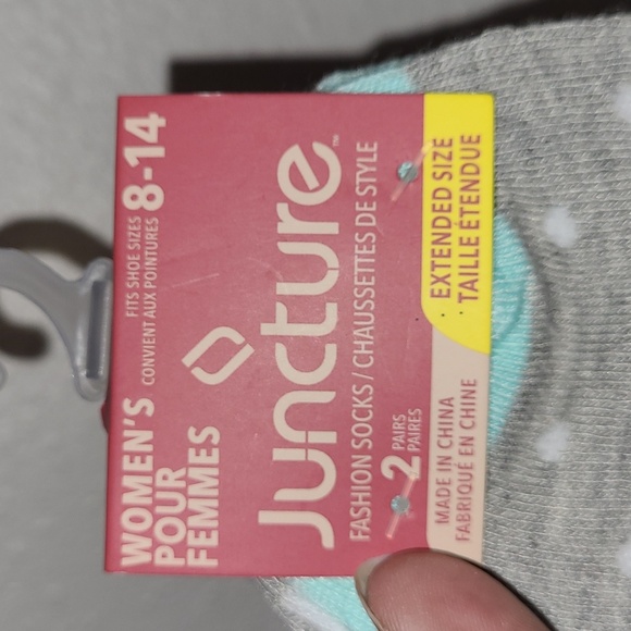 Juncture Womens Girls Low Cut Socks 2 Pairs Polka Dot Stripes Shoe Sz 8-14 NWT - Picture 5 of 5